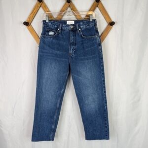 Frame High N Tight Taper Dark Wash Cropped Straight Jeans - Capris